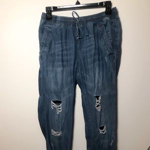 Vintage Havana distressed denim joggers